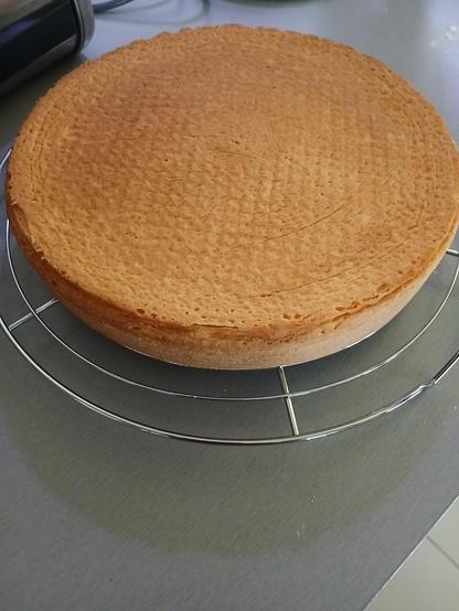 Génoise maison en train de refroidir. Je sais que c'est pas difficile à faire mais je suis quand même très content na !