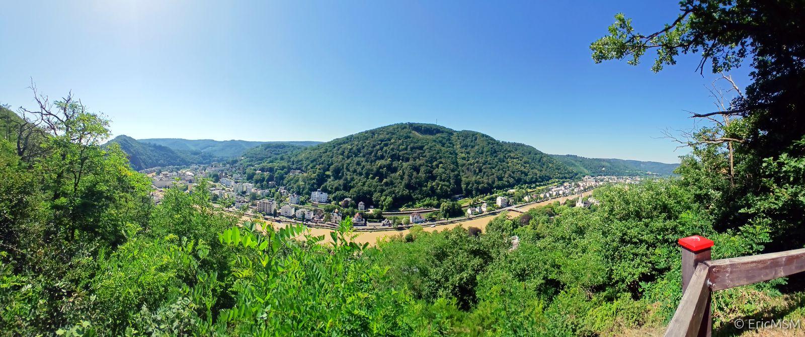 Panorama sur Bad-Ems et la vallée de la Lahn depuis le point de vue de Maragetenhöhe