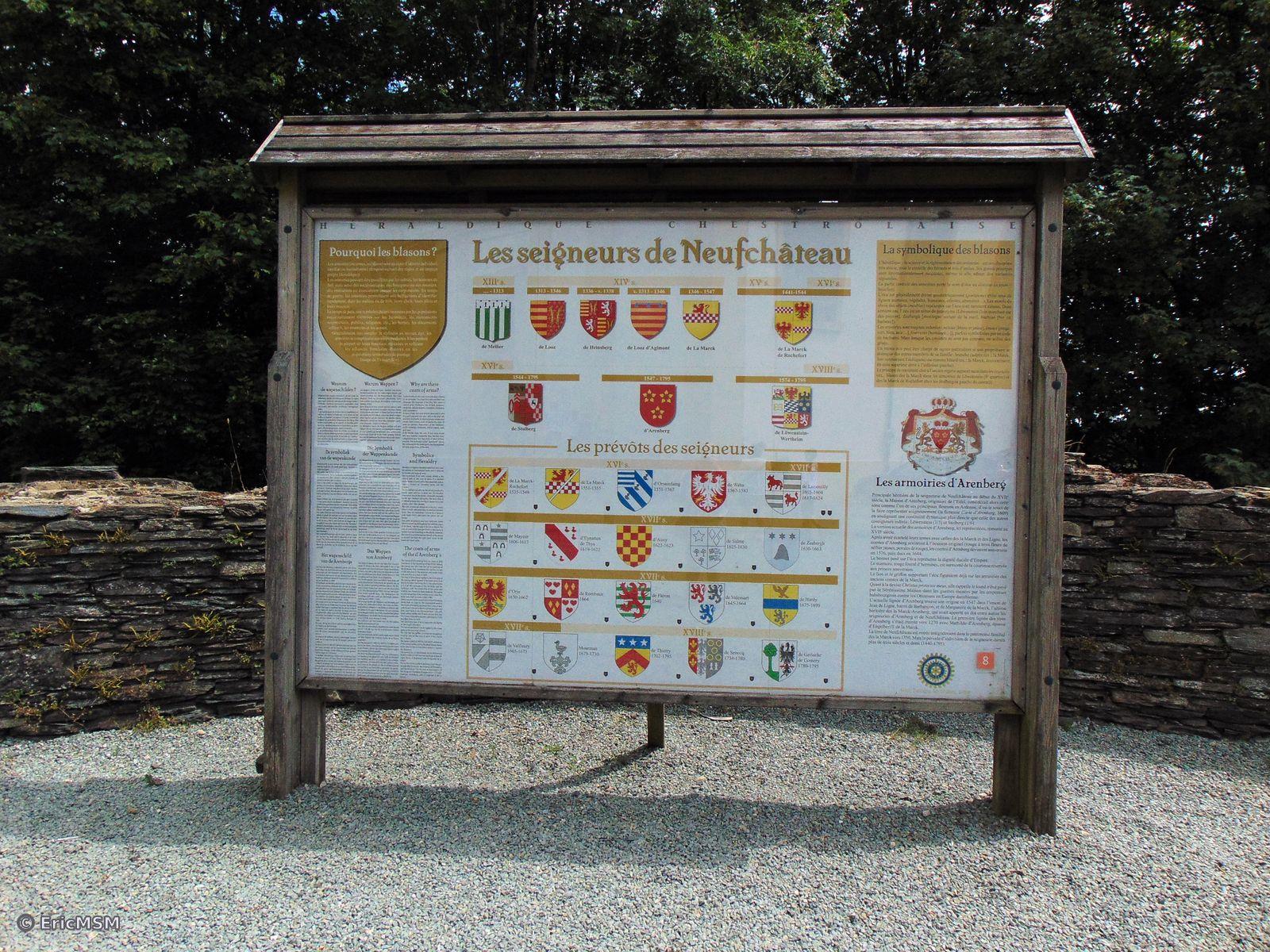 Panneau d'informations sur les seigneurs de Neufchâteau