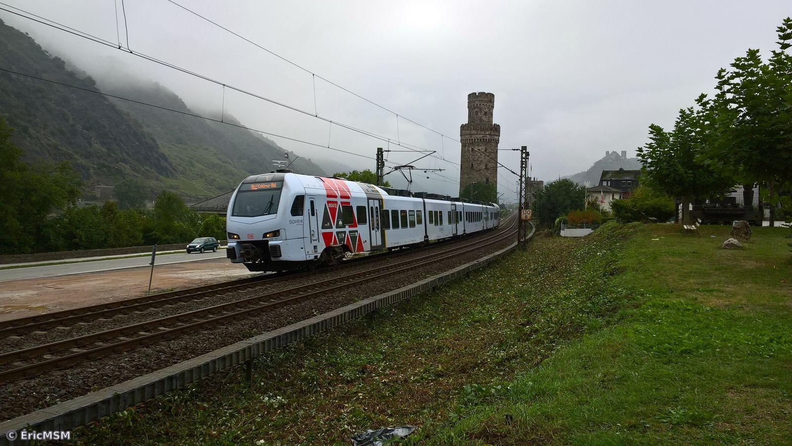 Le sentier dans la verdure, dernier coup d'oeil sur Oberwesel avant d'entamer la montée