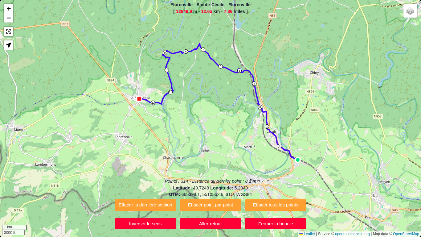 Le tracé du parcours du jour / Trace of today's tour