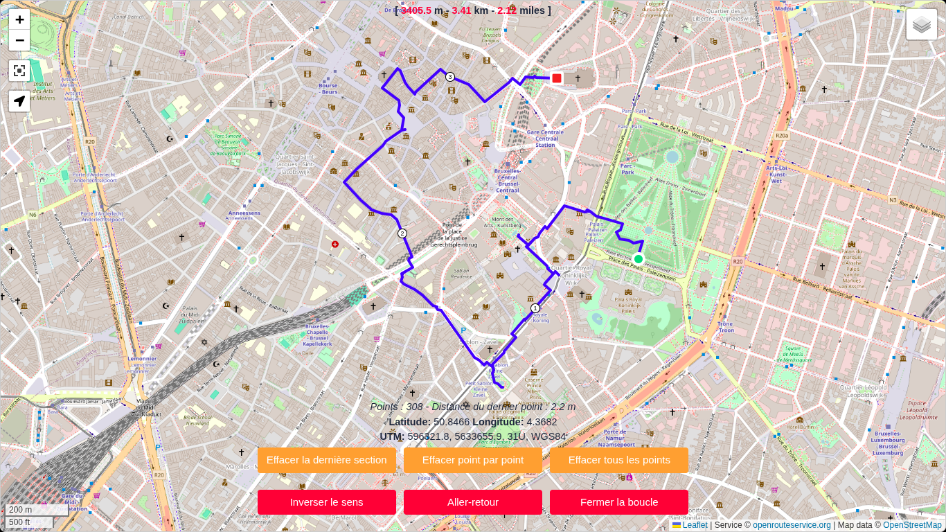 Carte du parcours du Podwalk