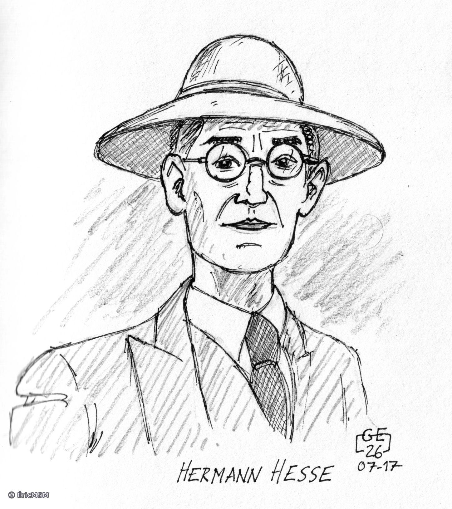 Dessin au crayon et à l'encre d'après la photo d'Hermann Hesse. 

Pencil and ink drawing based on the photo by Hermann Hesse.