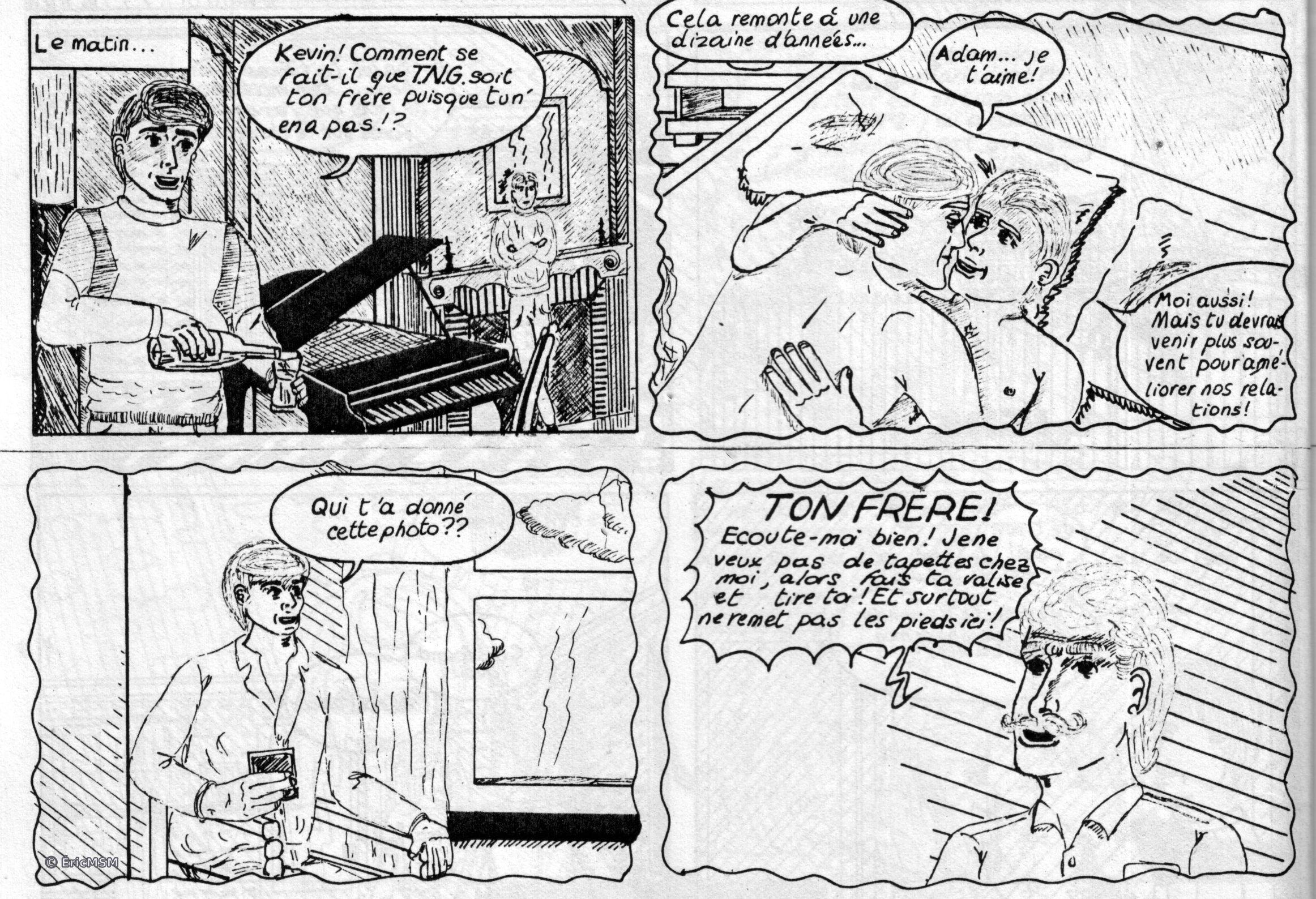 Quatre cases de bande dessinée où il est question d'homosexualité et d'homophobie