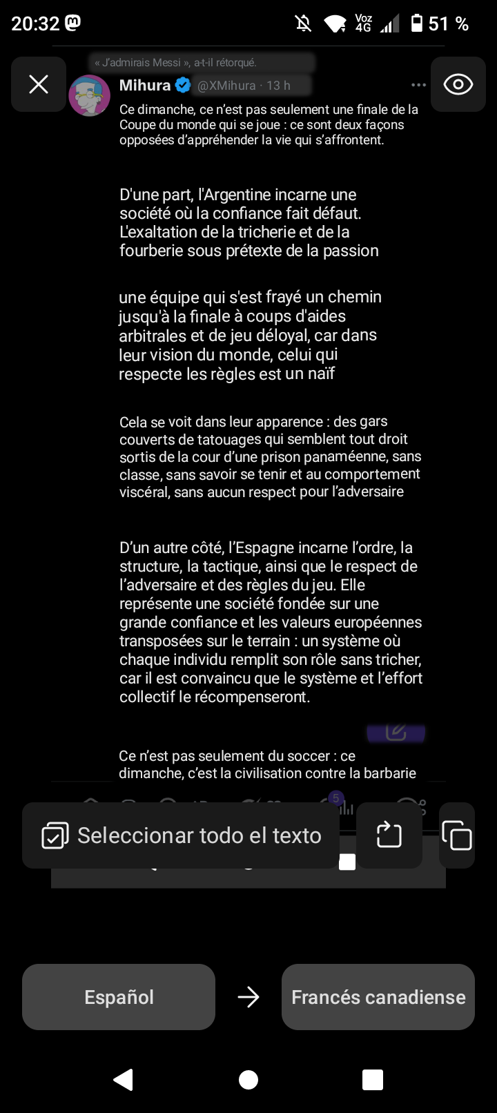 Le tweet original est en espagnol, a été traduit avec DeepL.