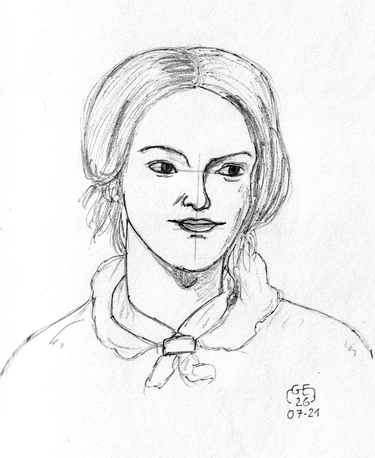 Charlotte Brontë - Encre sur papier / Ink on paper