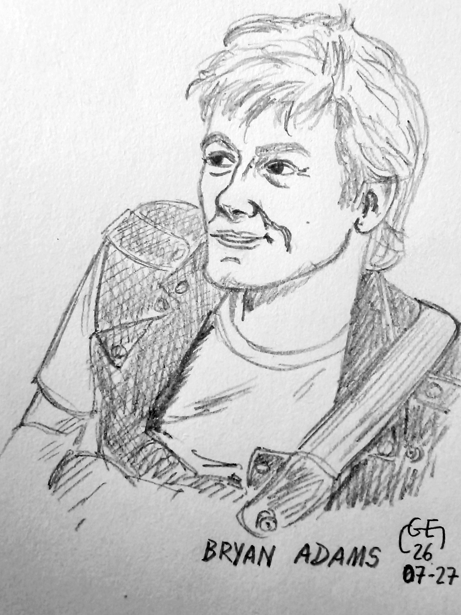Portrait de Bryan Adams - crayon sur papier / pencil on paper