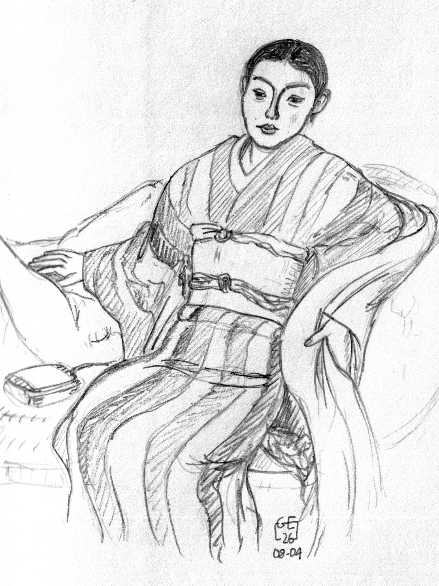 Woman in Kimono - Ryohei Koiso - 1936

Crayon noir sur papier

Black pencil on paper